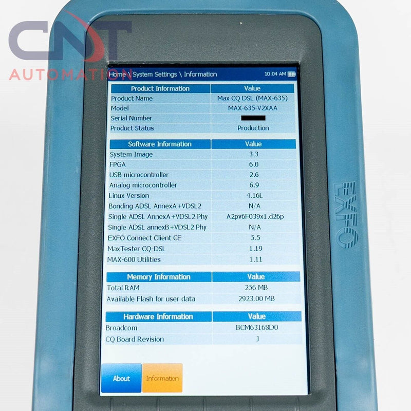 EXFO MaxTester MAX-635-V2XAA Tester VDSL2 Copper xDSL and Gfast Test Lead