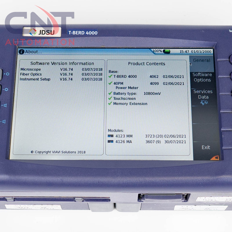 JDSU T-BERD 4000 Handheld OTDR SM MM Optical Reflectometer 4123MM/4126MA Modules