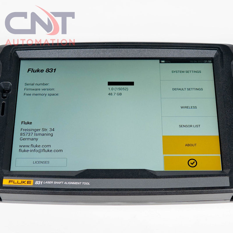 Fluke 831 Laser Shaft Alignment Tool with Fluke Reflector Prism and Sensor Laser