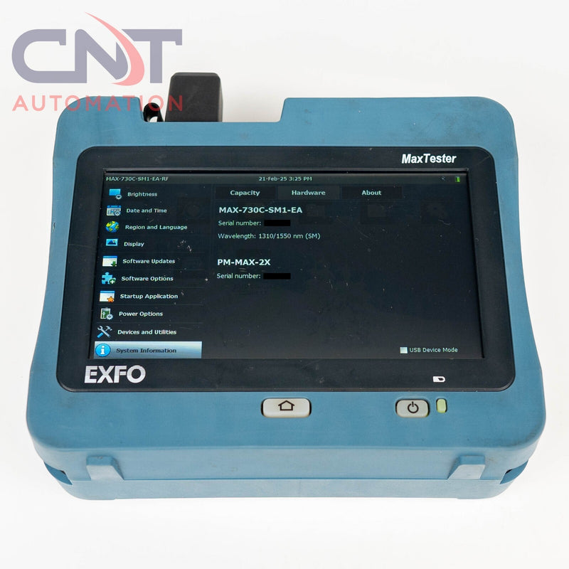 Exfo MaxTester 730C OTDR 1310nm 1550nm MAX-730C-SM1-EA PM-MAX-2X