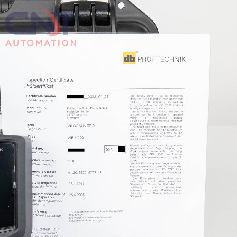 Pruftechnik VibScanner 2 II Triaxle 3 Channel Vibration Analyzer