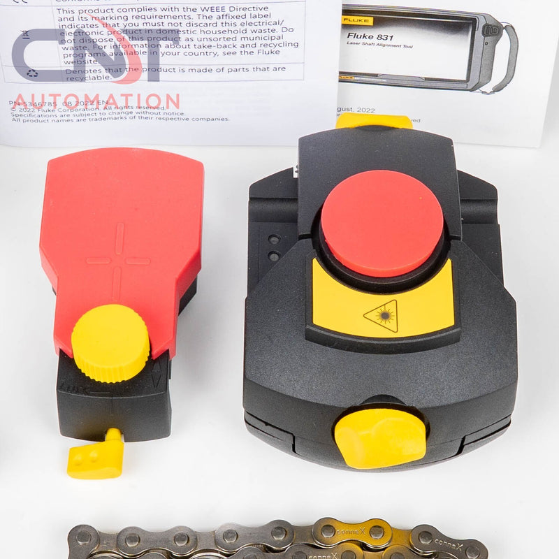 Fluke 831 Laser Shaft Alignment Tool with Fluke Reflector Prism and Sensor Laser