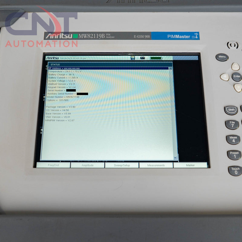 Anritsu MW82119B PIM Master E-GSM 900 Passive Intermodulation PIM Analyzer
