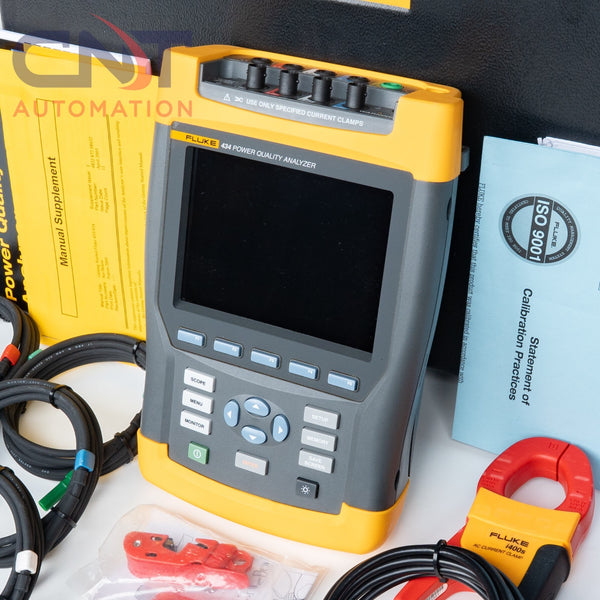 Fluke 434 Three-Phase Power Quality Analyzer w/ Options and i400s Current Clamps