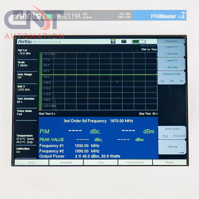 Anritsu MW82119A 1900PCS/2100AWS PIM Analyzer With Opt 31/193