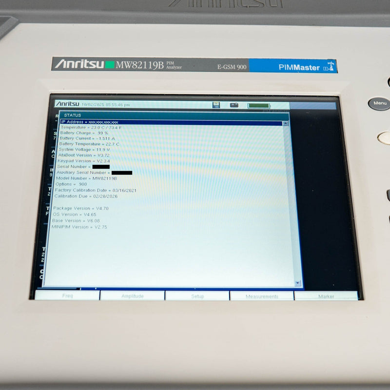 Anritsu MW82119B PIM Master E-GSM Opt: 900 Passive Intermodulation PIM Analyzer