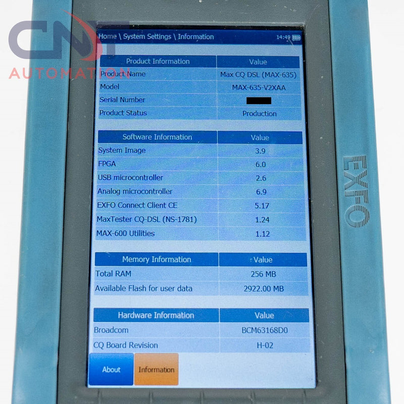 EXFO MaxTester MAX-635G-V2XAA Tester VDSL2 Copper xDSL and Gfast Test Lead