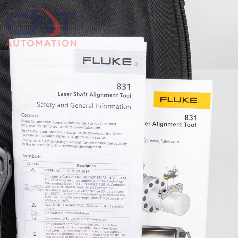 Fluke 831 Laser Shaft Alignment Tool with Fluke Reflector Prism and Sensor Laser