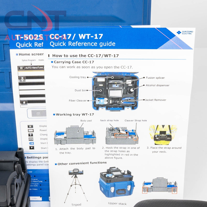 Sumitomo T502S Elite Active Clad Alignment Handheld Fusion Splicer Kit