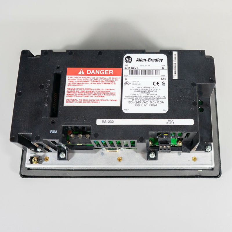 Allen Bradley PanelView 600 2711-B6C1 HMI Terminal With Mounting Hardware