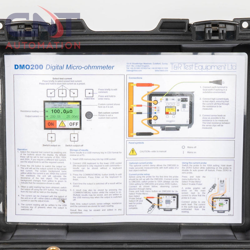 T&R Test Equipment DMO200 High Current Digital Micro-Ohmmeter