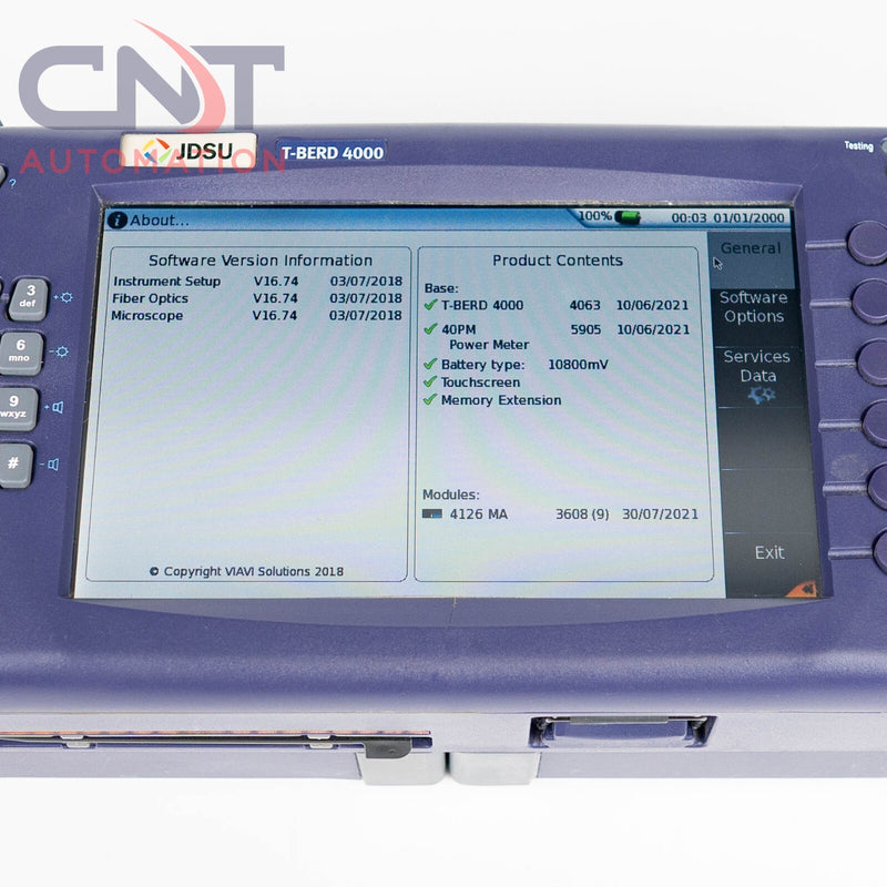 JDSU T-BERD 4000 Handheld OTDR SM 1310/1550/1625/1650nm 4126MA W/ PM Power Meter