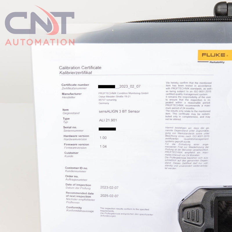 Fluke 831 Laser Shaft Alignment Tool with Fluke Reflector Prism and Sensor Laser