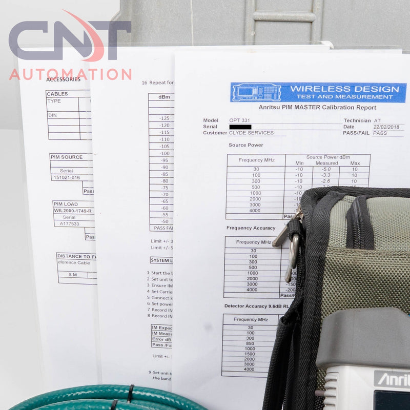 Anritsu S331E SiteMaster Cable & Antenna Analyzer W Calibration Kit Opt 10/19/21