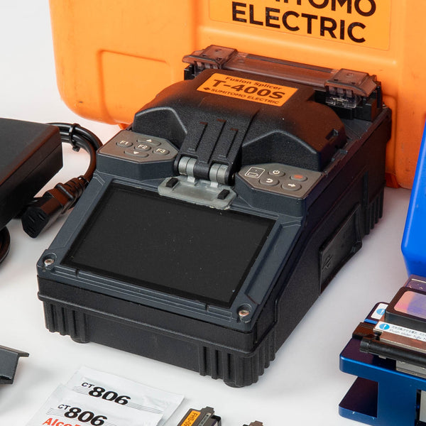 Sumitomo T-400S Active Clad Alignment Handheld Arc Fusion Splicer w/ FC-6RS Cleaver